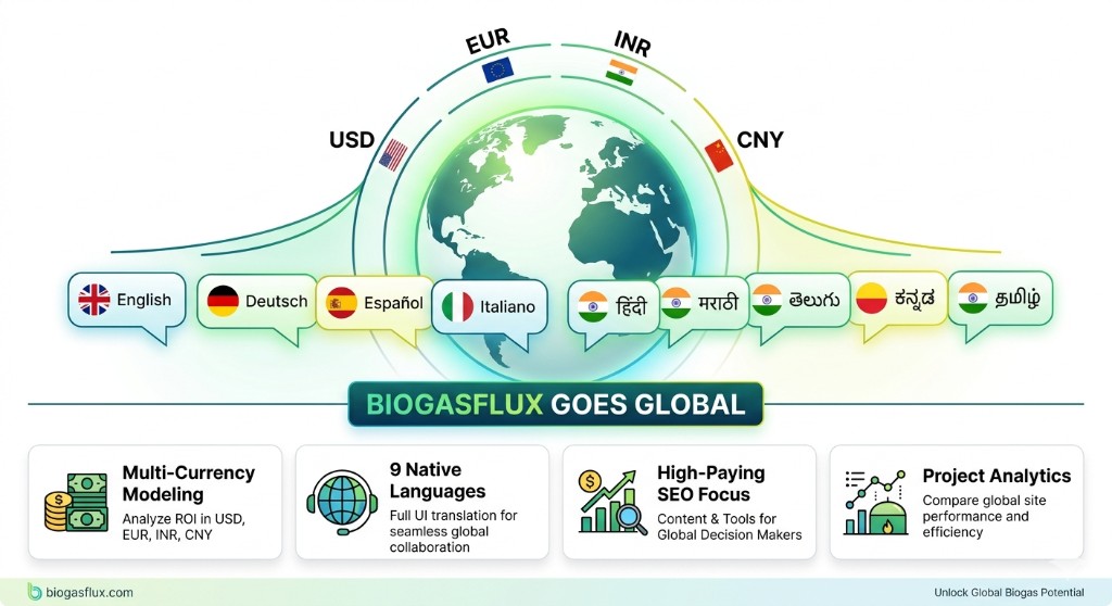 Localized Biogas SaaS for global biomethane project operations Localized biogas SaaS analytics for international investors and plant operators